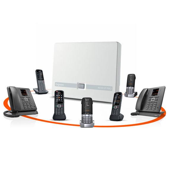 Gigaset N530 IP PRO connecté à plusieurs téléphones sans fil et de bureau