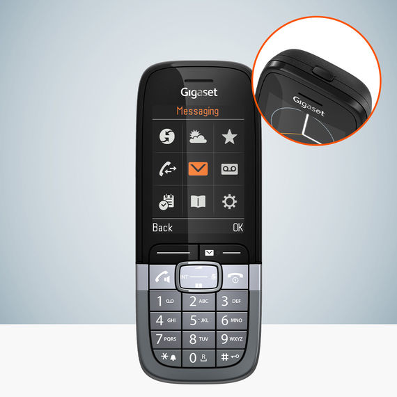 Gigaset SL850H PRO z menu na ekranie i konfigurowalnym klawiszem